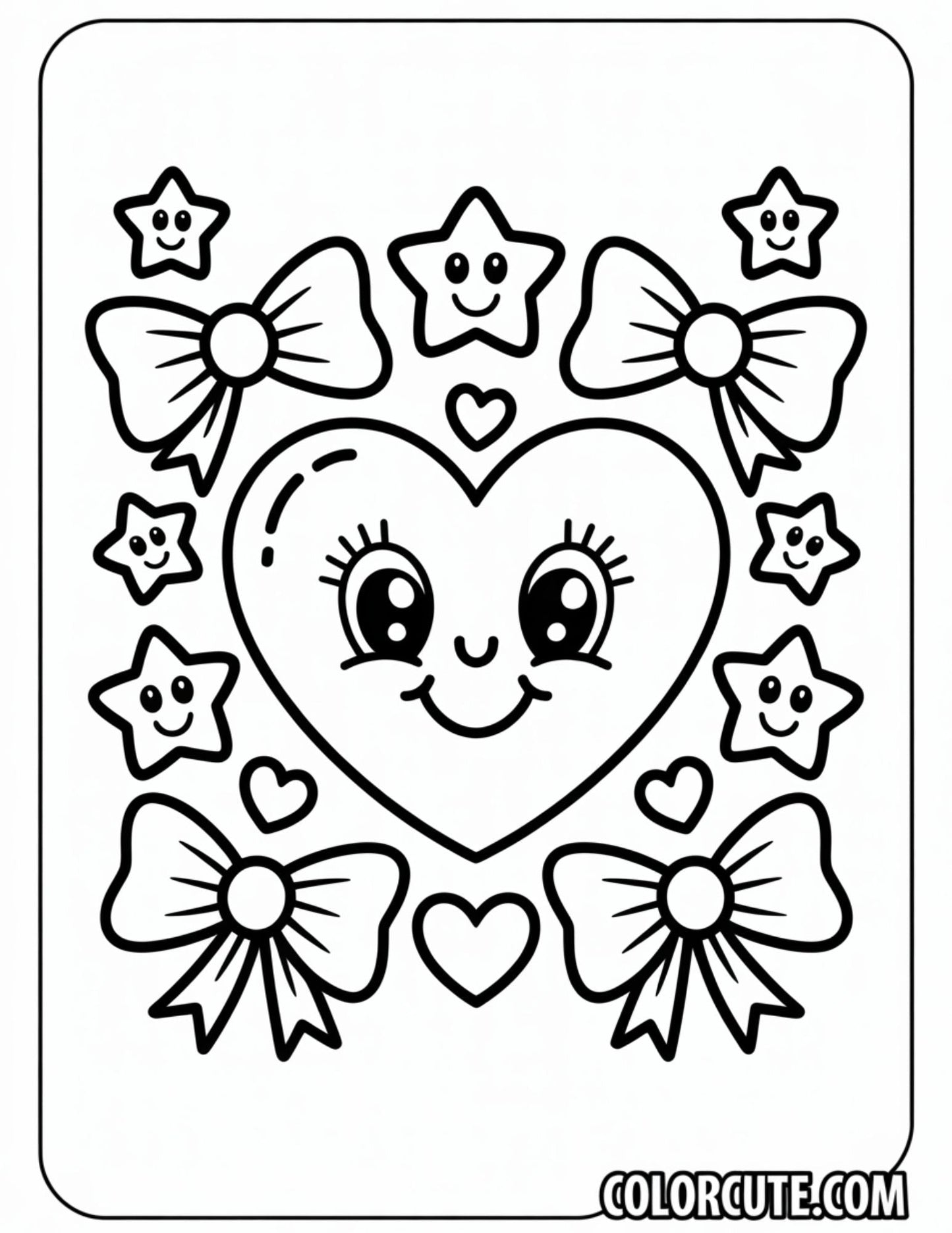 Valentines Bold and Easy Coloring Pages | Free PDF Printables