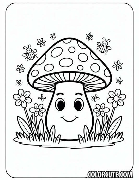 Wonderful Mushroom Kawaii Coloring Pages | Free PDF Printables