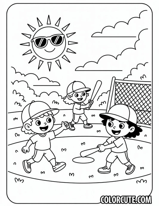 Baseball Summer Coloring Pages | Free PDF Printables
