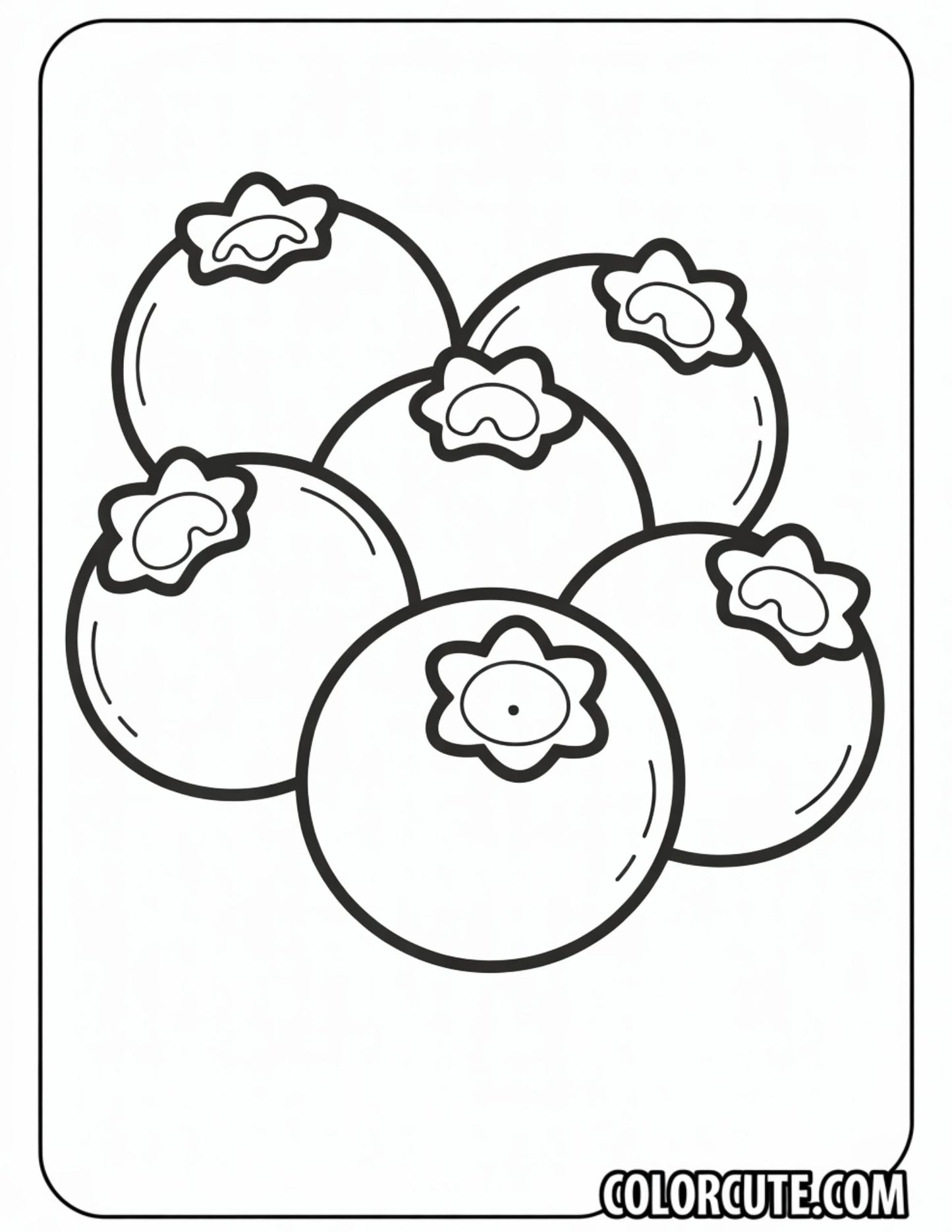 Blueberry Coloring Page | Free PDF Printables