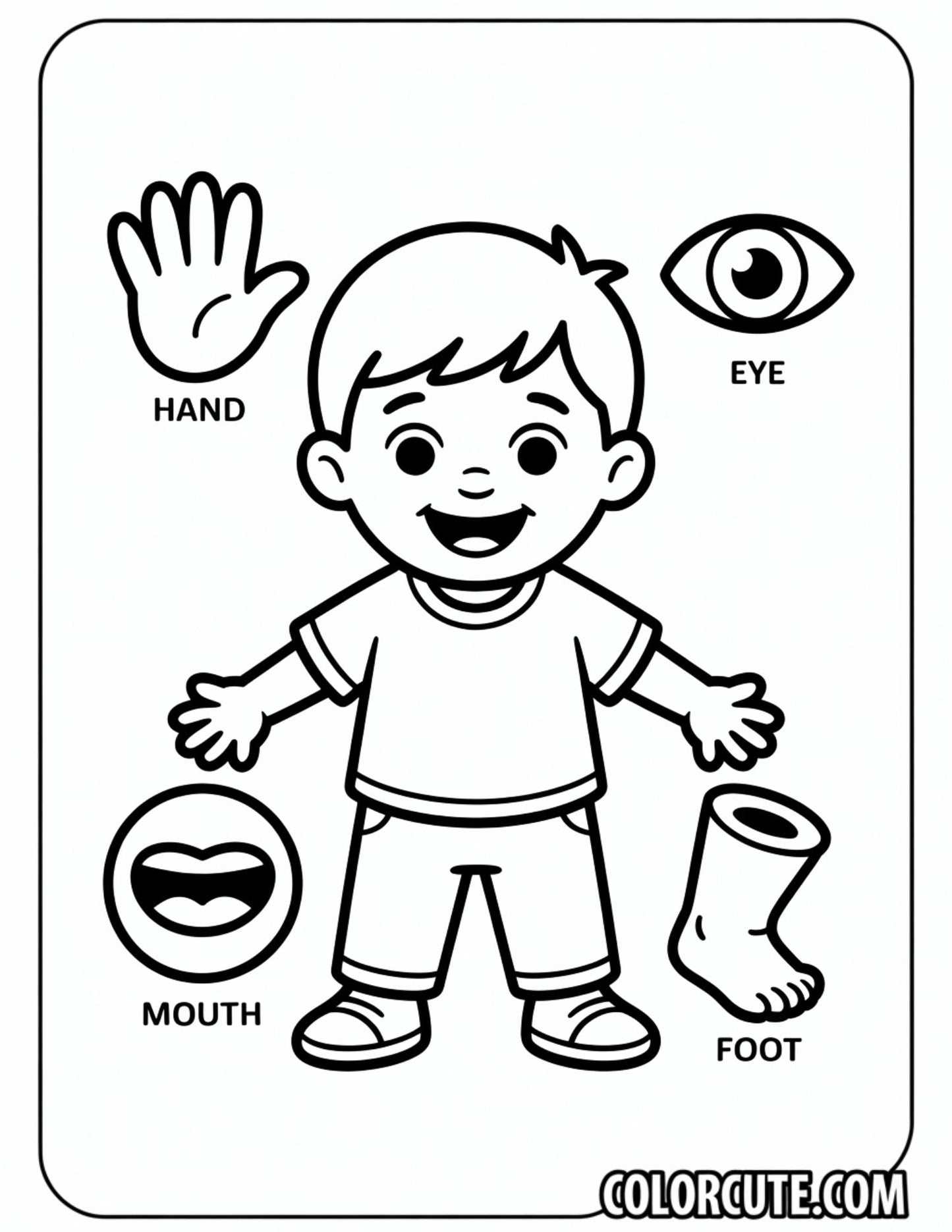 Body Parts Preschool Coloring Page | Free PDF Printables