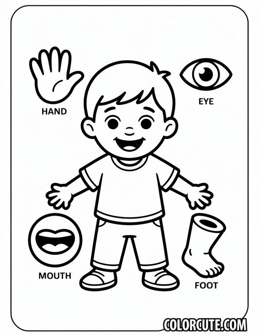 Body Parts Preschool Coloring Page | Free PDF Printables