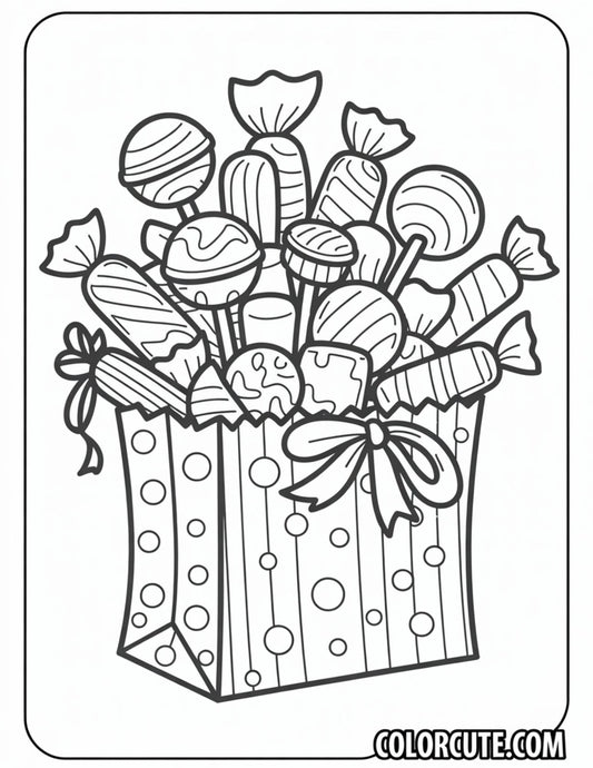 Candy Coloring Page | Free PDF Printables