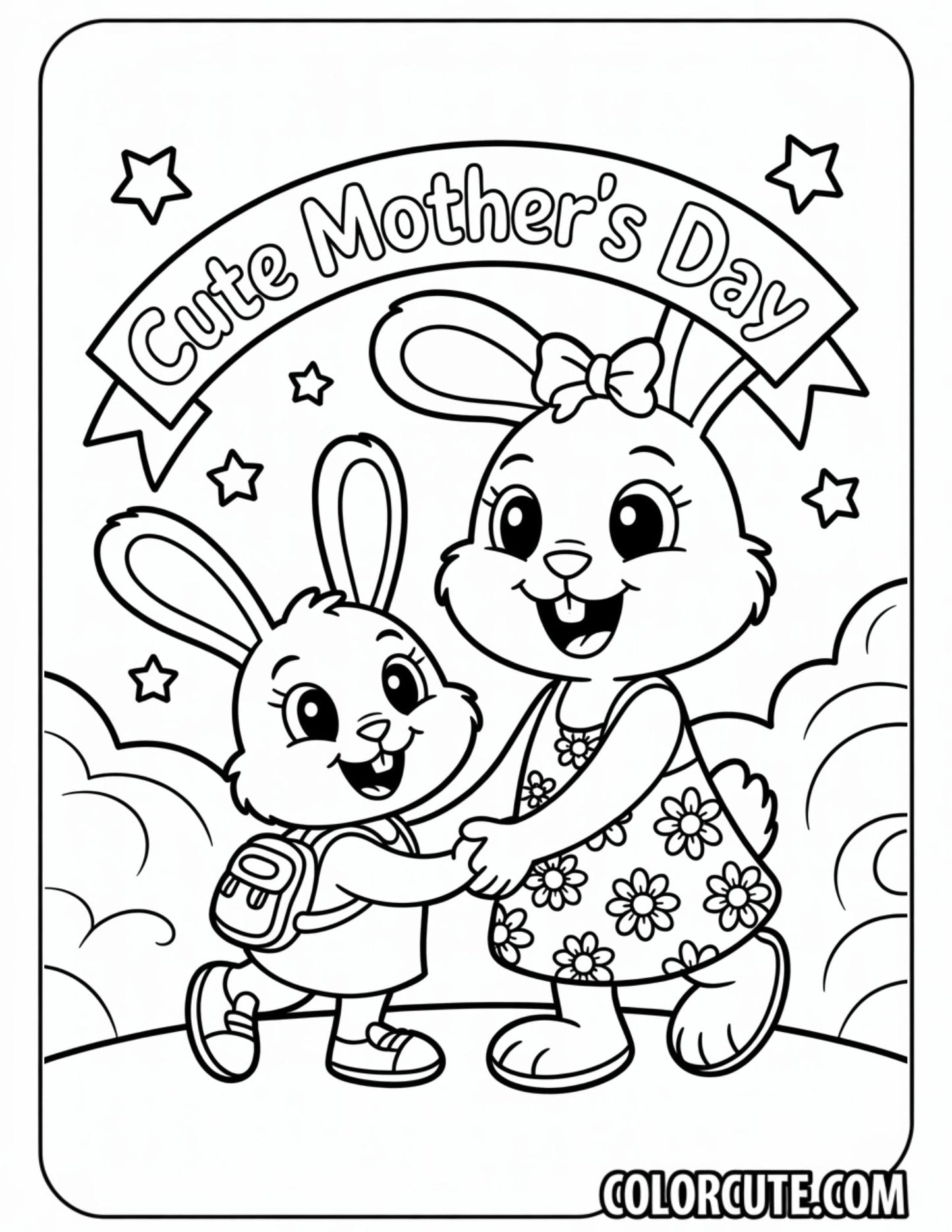 Cute Mothers Day Coloring Pages Free PDF Printables
