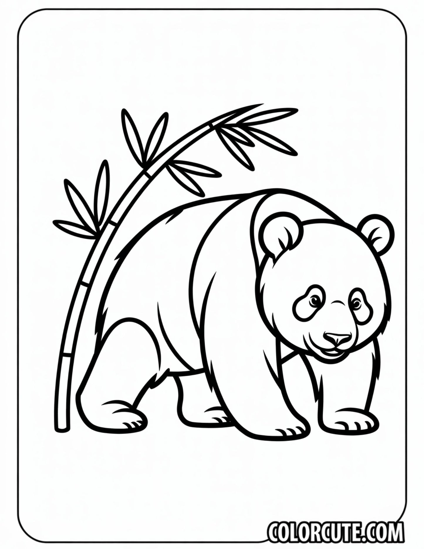 Cute Panda Walking Coloring Pages | Free PDF Printables