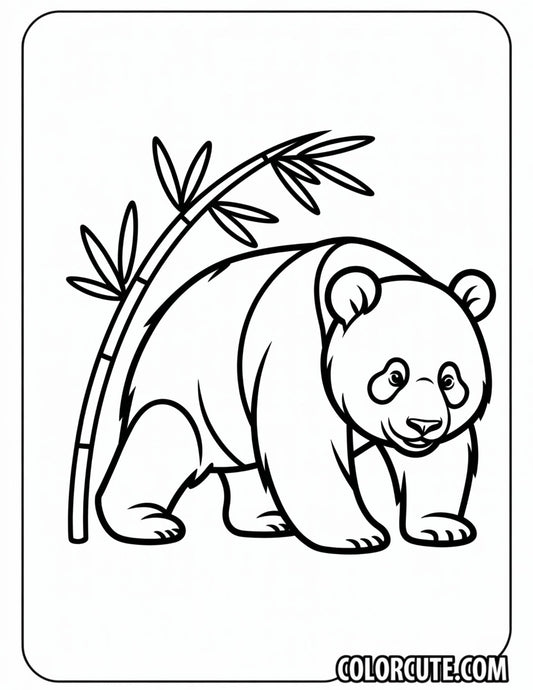 Cute Panda Walking Coloring Pages | Free PDF Printables