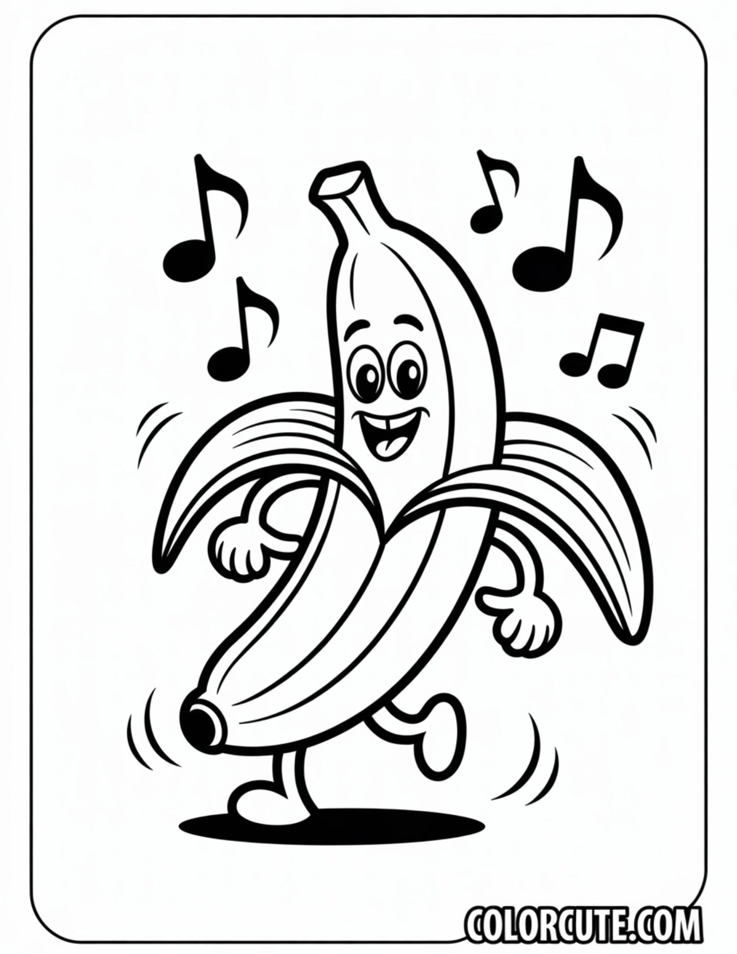 Dancing Banana Coloring Pages | Free PDF Printables