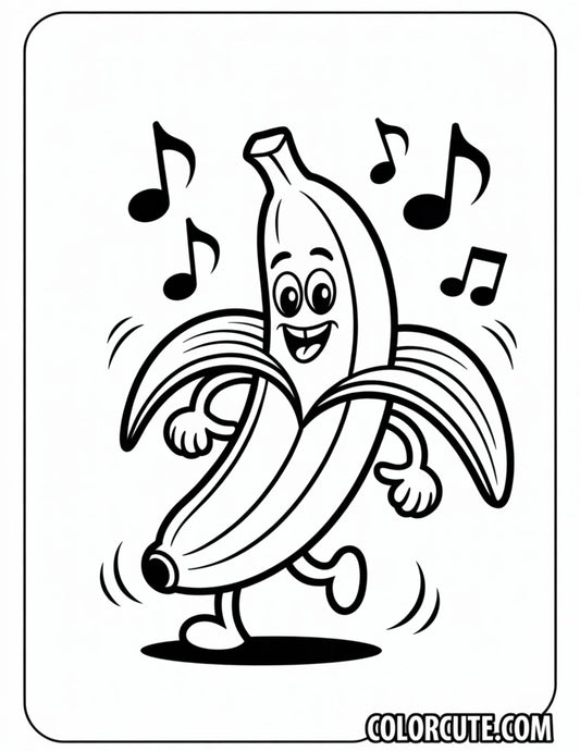 Dancing Banana Coloring Pages | Free PDF Printables
