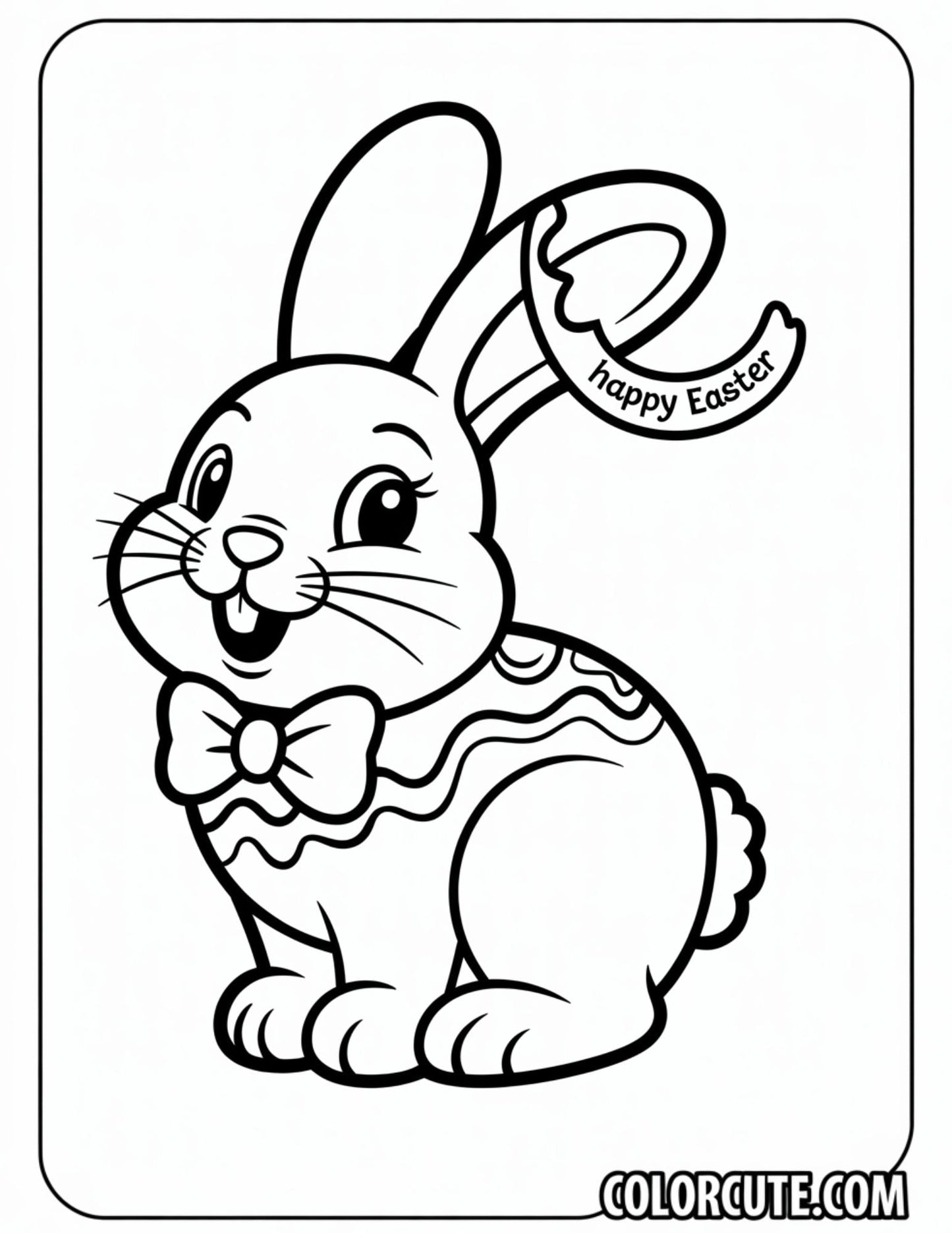 Easy Bunny Coloring Page – Free PDF Printables