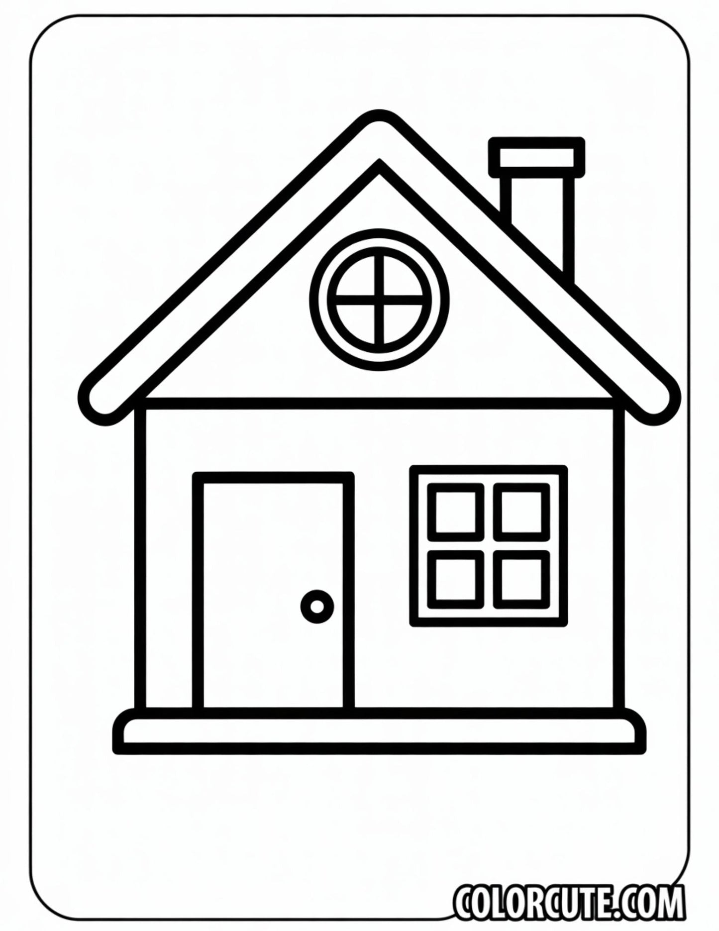 Easy House Coloring Pages | Free PDF Printables