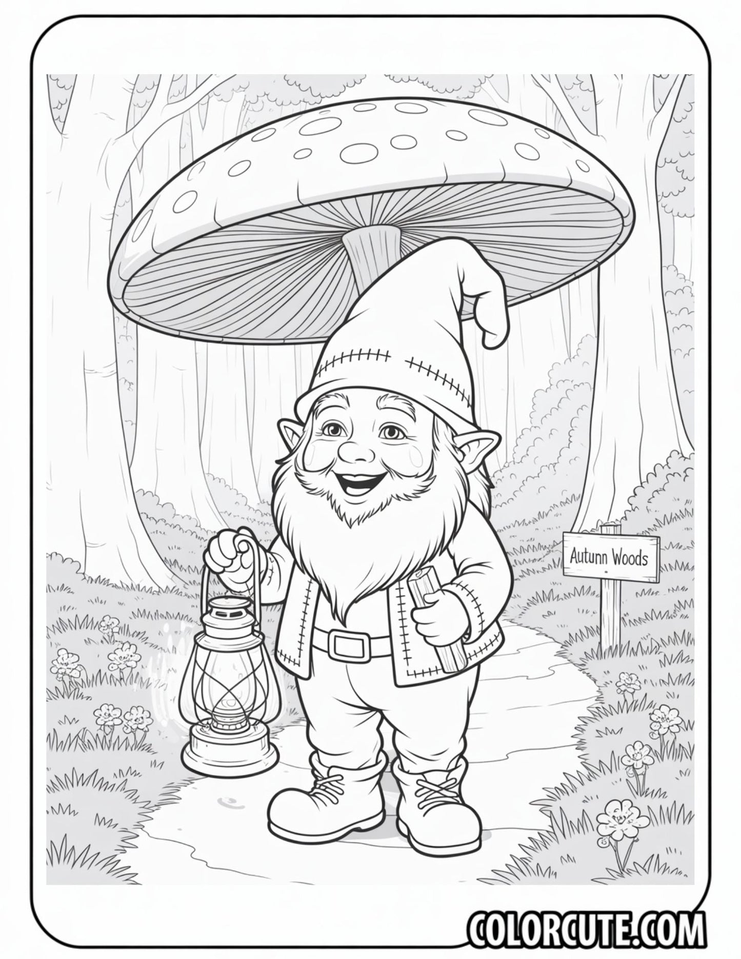 Fall Gnome Coloring Pages | Free PDF Printables