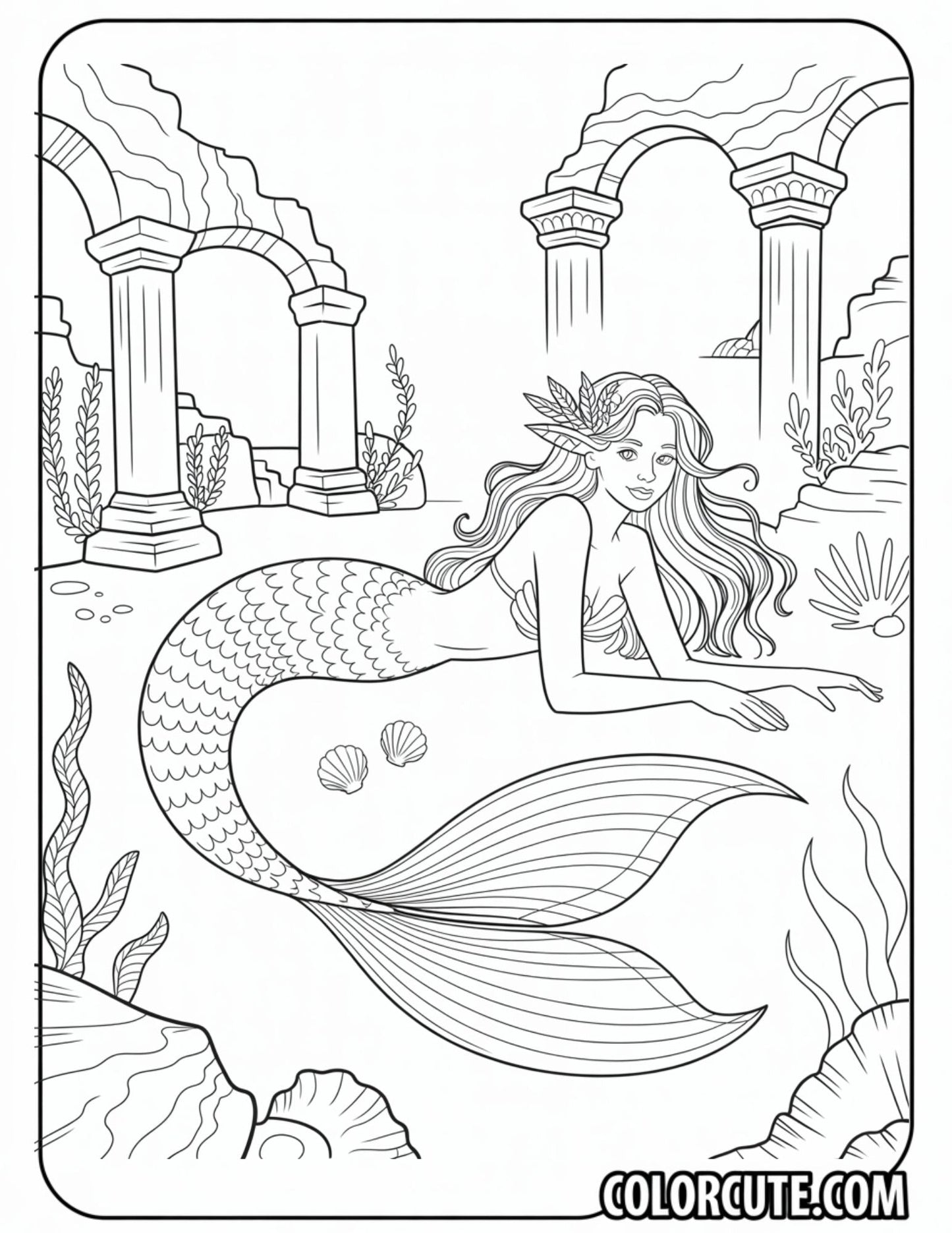 Fantasy Mermaid Coloring Pages | Free PDF Printables