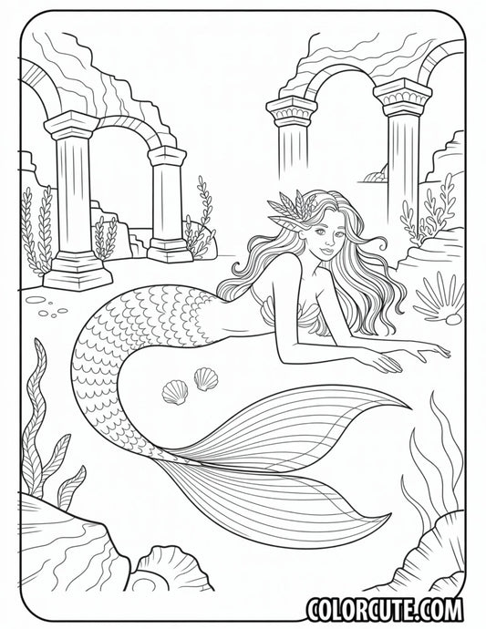 Fantasy Mermaid Coloring Pages | Free PDF Printables