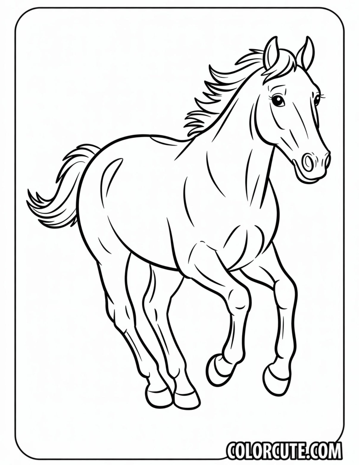 Galloping Horse Coloring Pages | Free PDF Printables – Color Cute ...