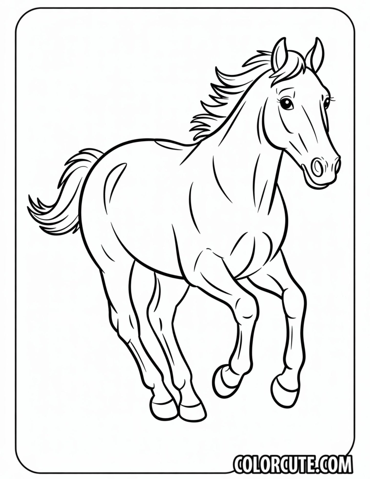 Galloping Horse Coloring Pages | Free PDF Printables