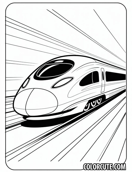 High Speed Train Coloring Page - Free PDF Printables