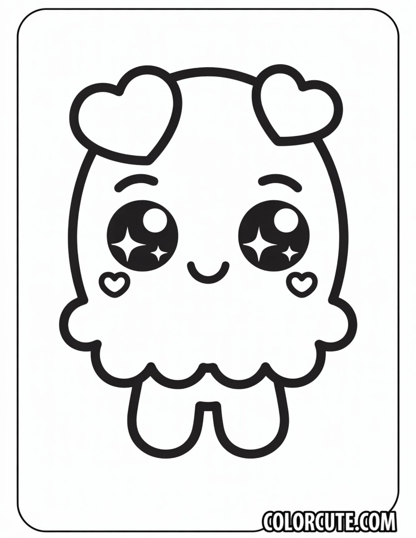 Ice Cream with Faces Coloring Page | Free PDF Printables