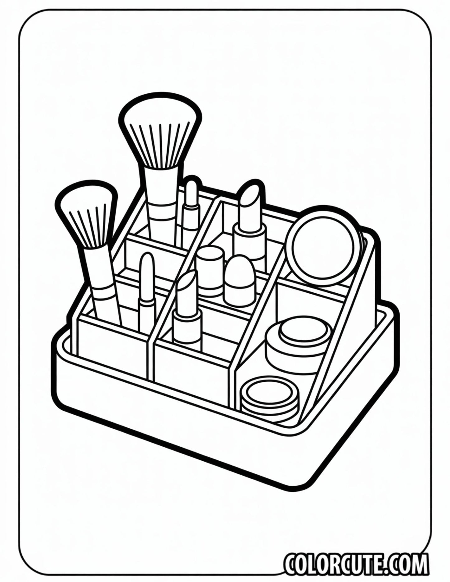 Makeup Organizer Coloring Page | Free PDF Printables