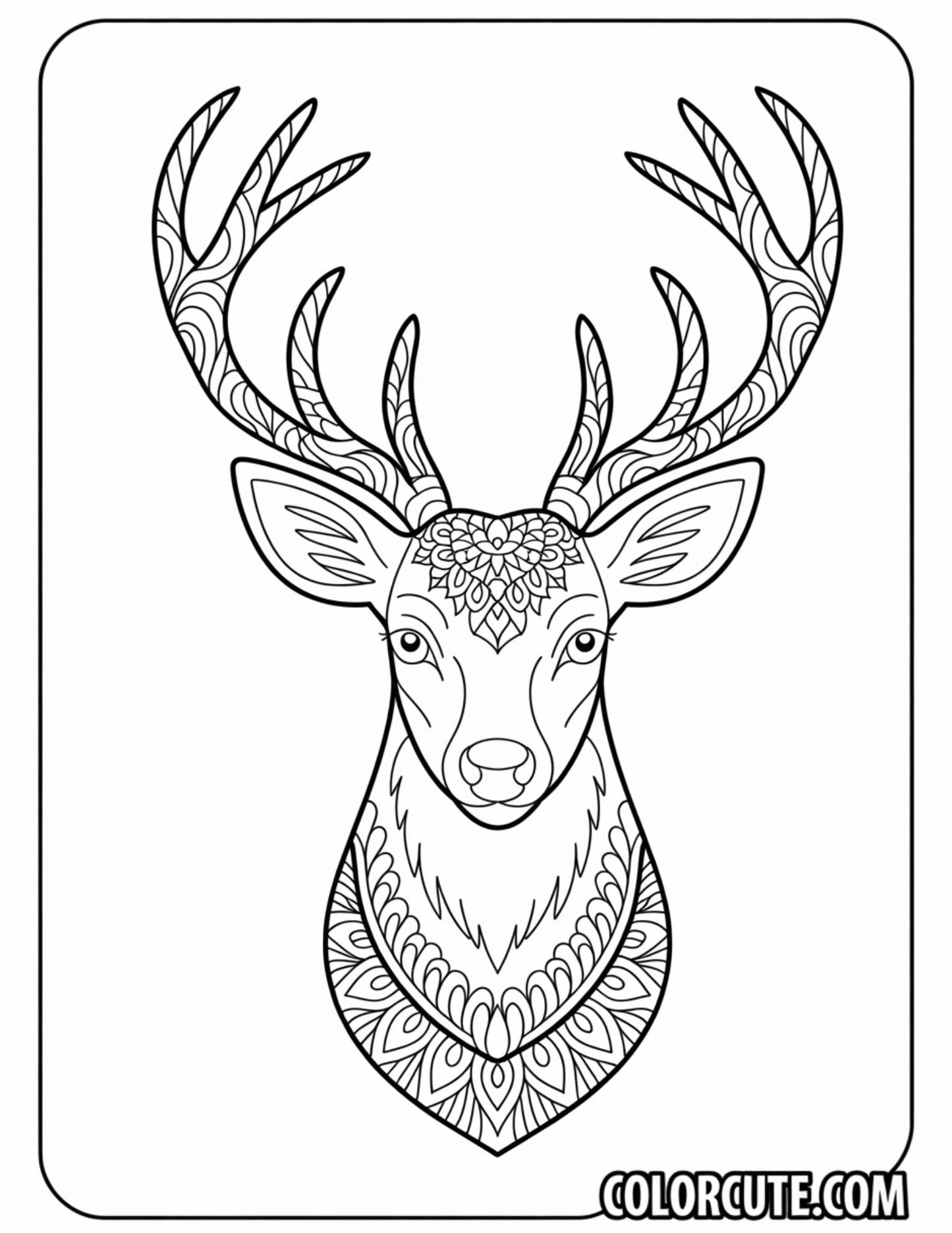 Mandala Deer Coloring Pages - Free PDF Printables