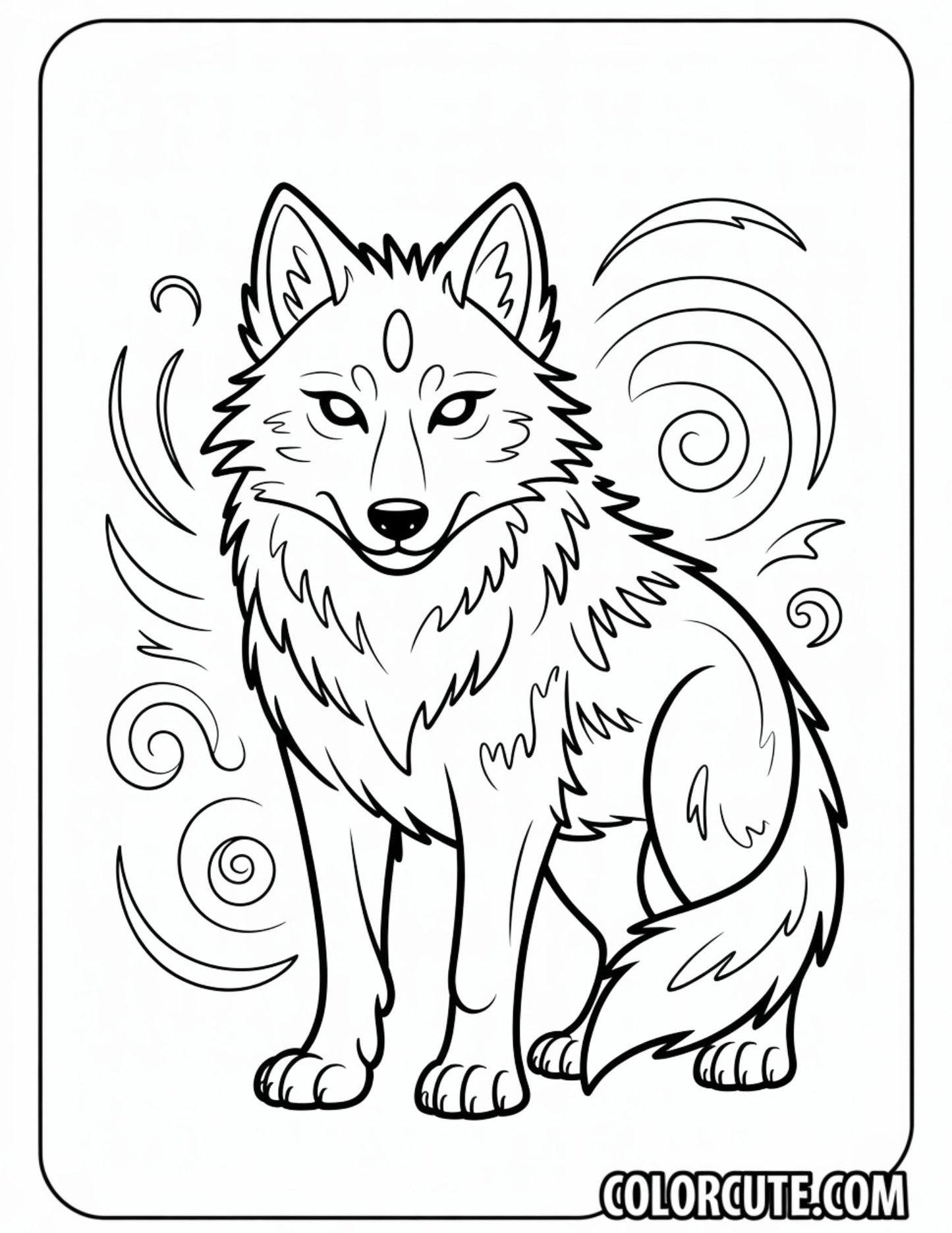 Mythical Wolf Coloring Page | Free PDF Printables