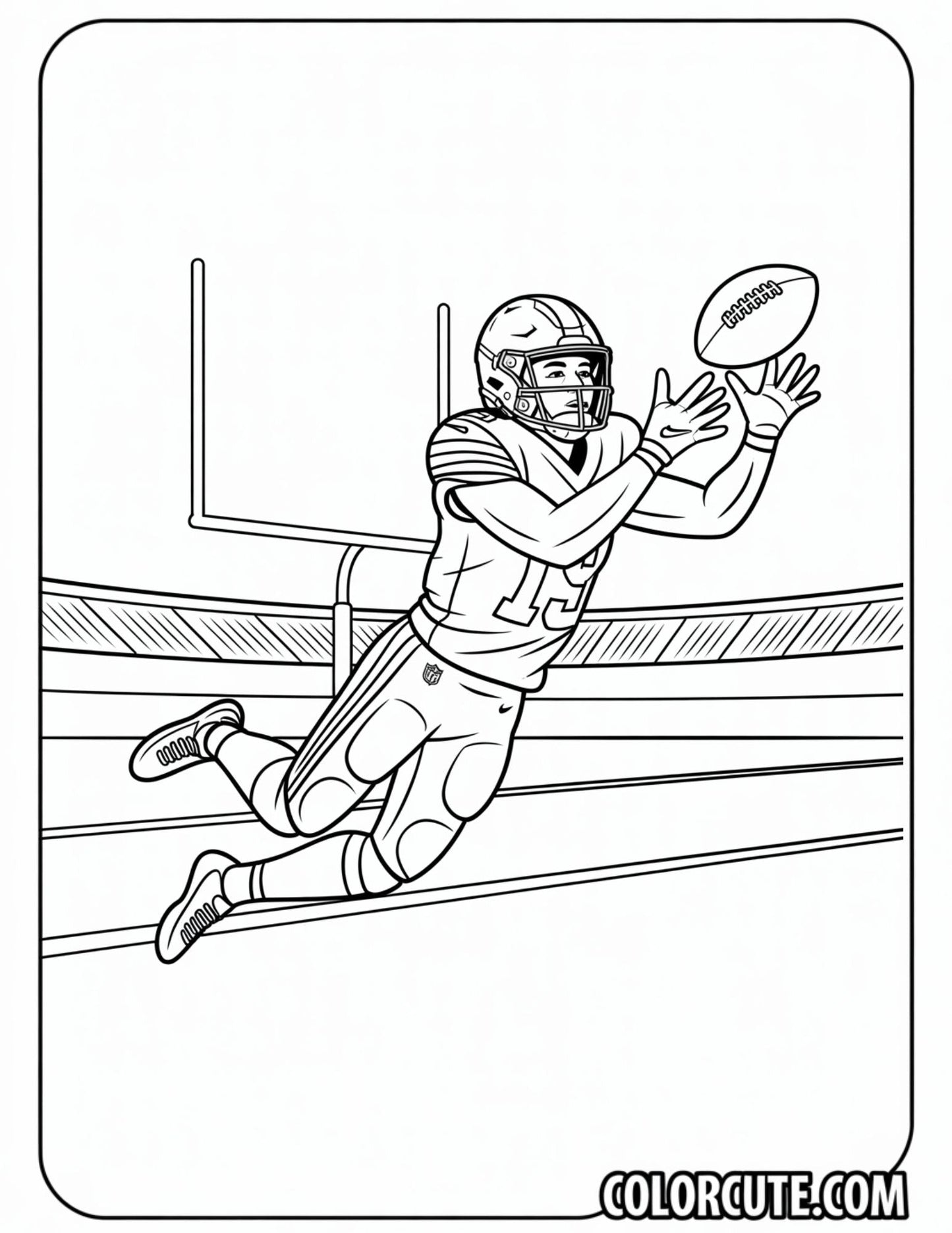 NFL Wide Receiver Coloring Pages | Free PDF Printables