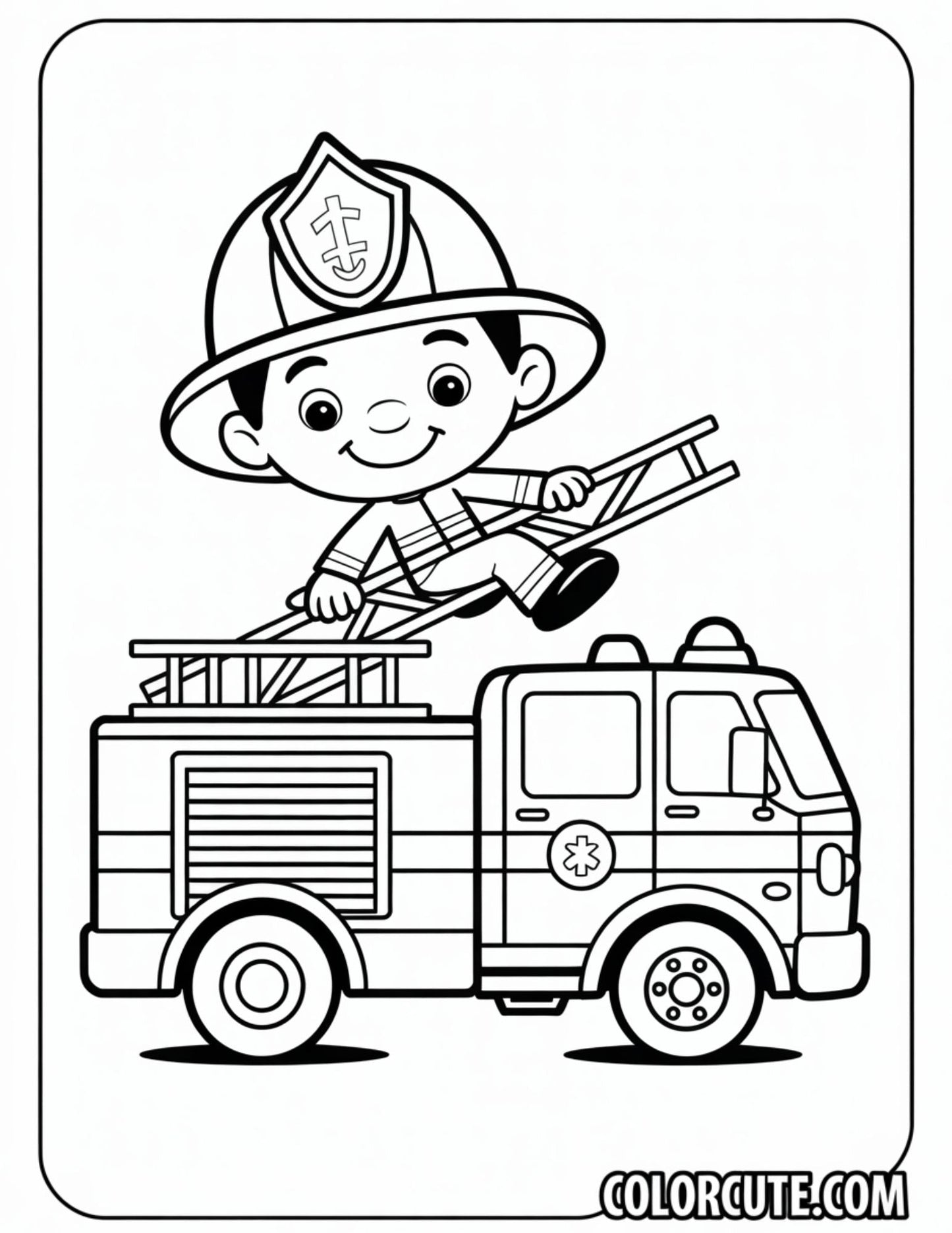 Tayo Fire Truck Coloring Pages | Free PDF Printables