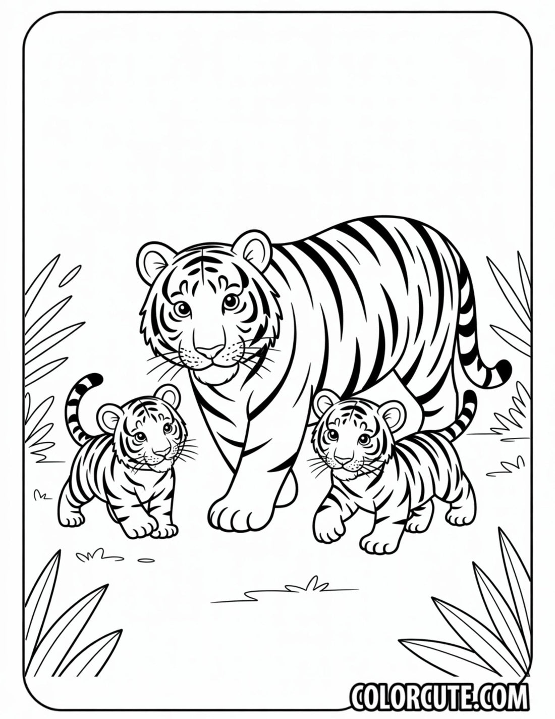 Tiger Family Coloring Pages | Free PDF Printables ??? Color Cute - Free ...