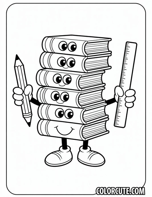 Books Back to School Coloring Pages | Free PDF Printables