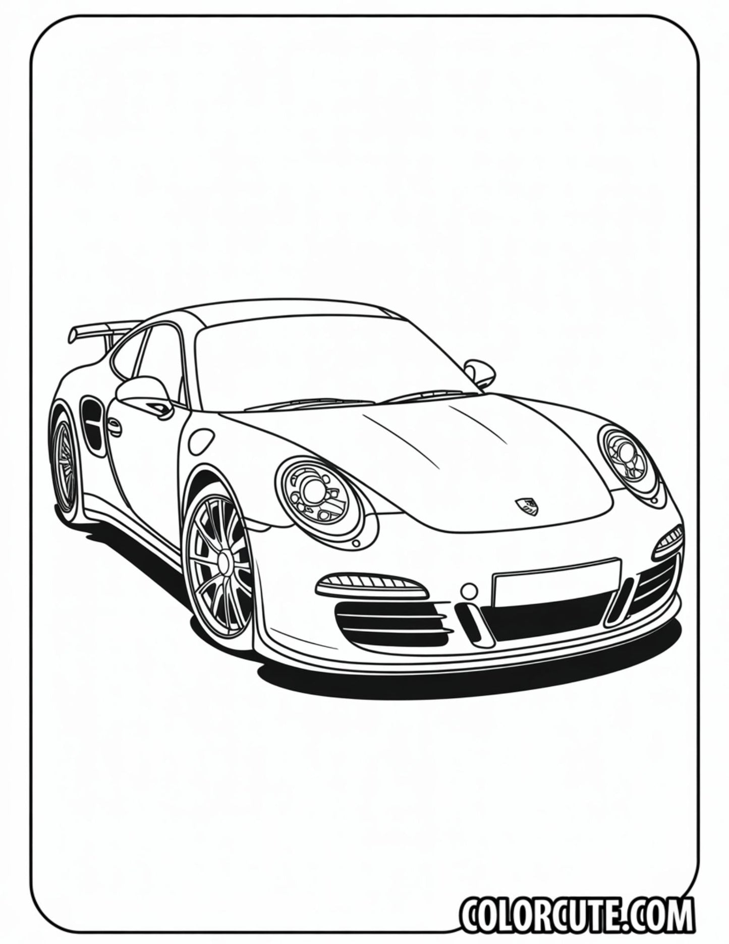 Cool Realistic Porsche Coloring Pages | Free PDF Printables