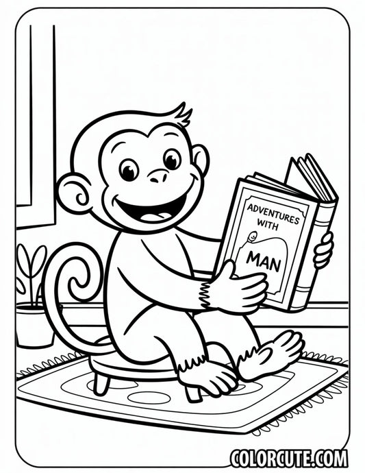 Curious George Monkey Coloring Page Free PDF Printables