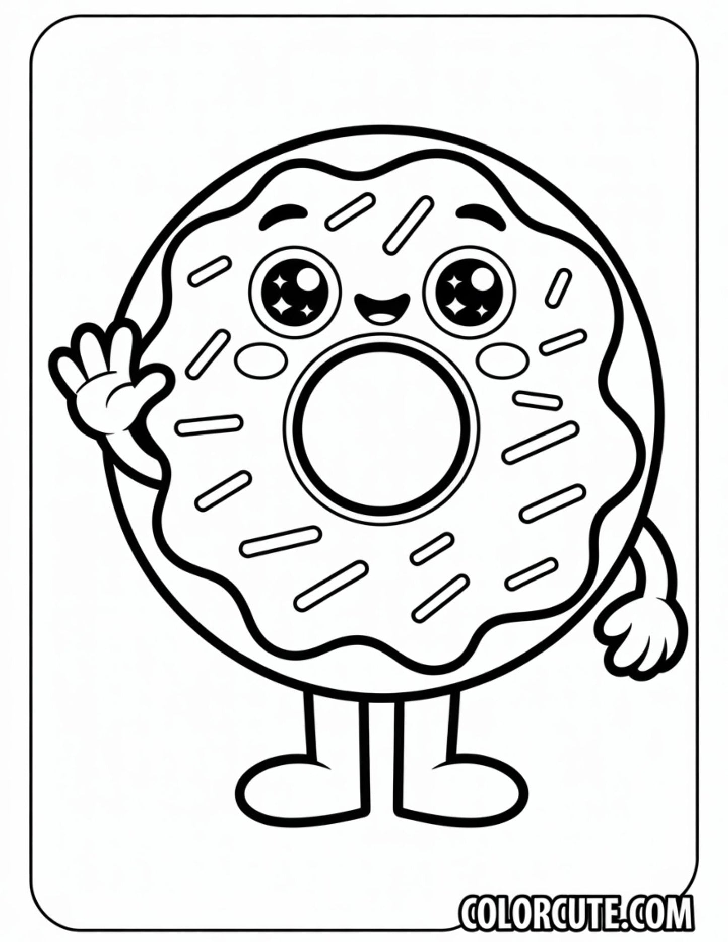 Cute Donut Coloring Pages Free Printable