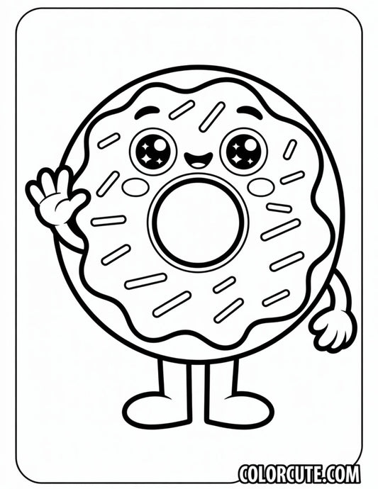Cute Donut Coloring Pages Free Printable