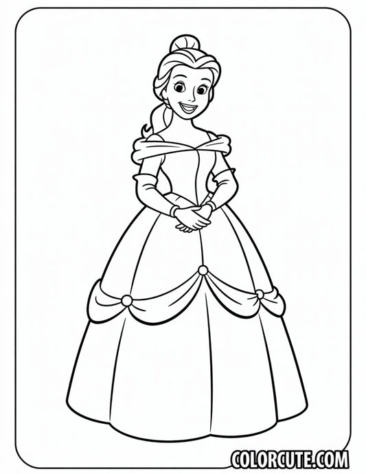 Easy Belle Coloring Pages | Free PDF Printables