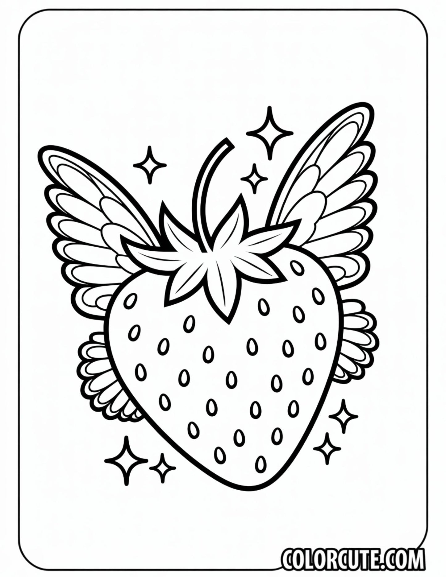 Fantasy Strawberry Coloring Pages – Free PDF Printables