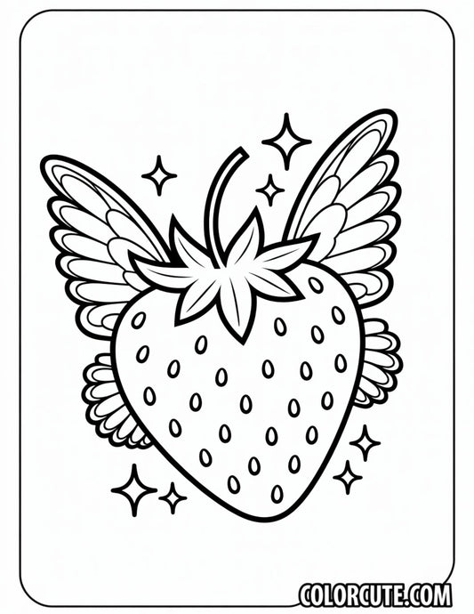 Fantasy Strawberry Coloring Pages – Free PDF Printables