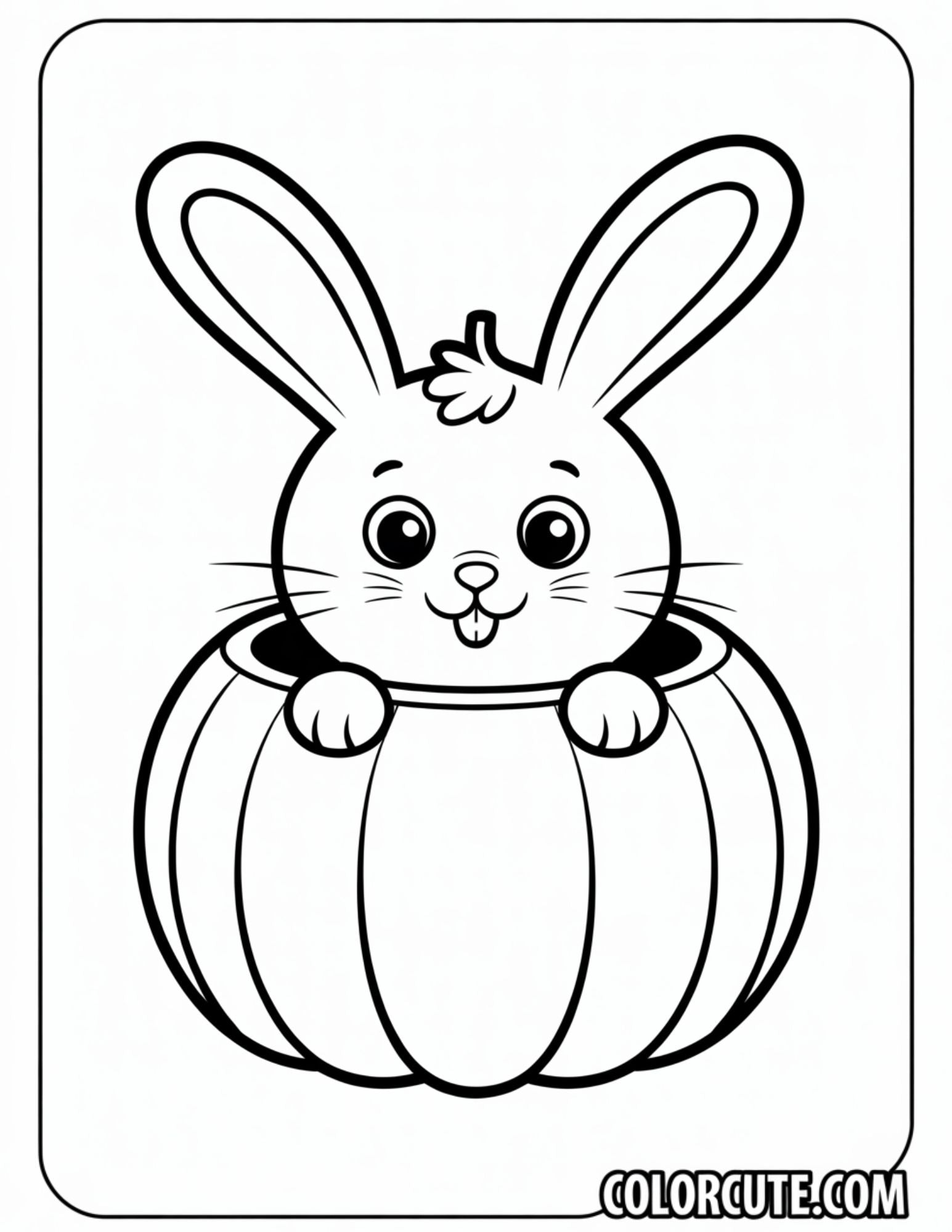 Halloween Bunny Coloring Page | Free PDF Printables – Color Cute - Free ...
