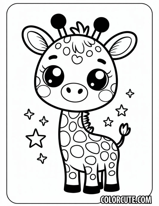 Kawaii Giraffe Coloring Pages | Free PDF Printables