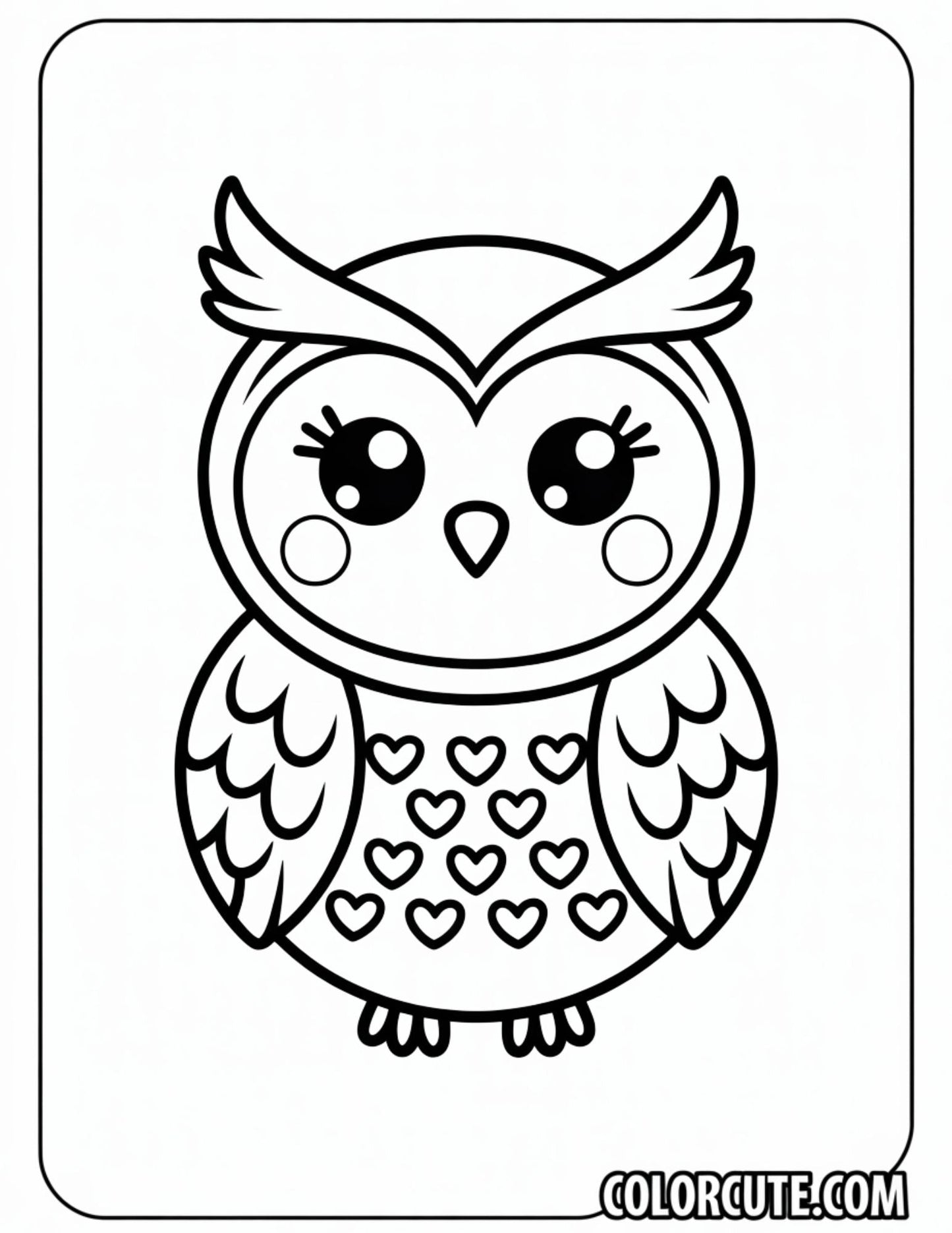 Kawaii Owl Coloring Pages | Free PDF Printables