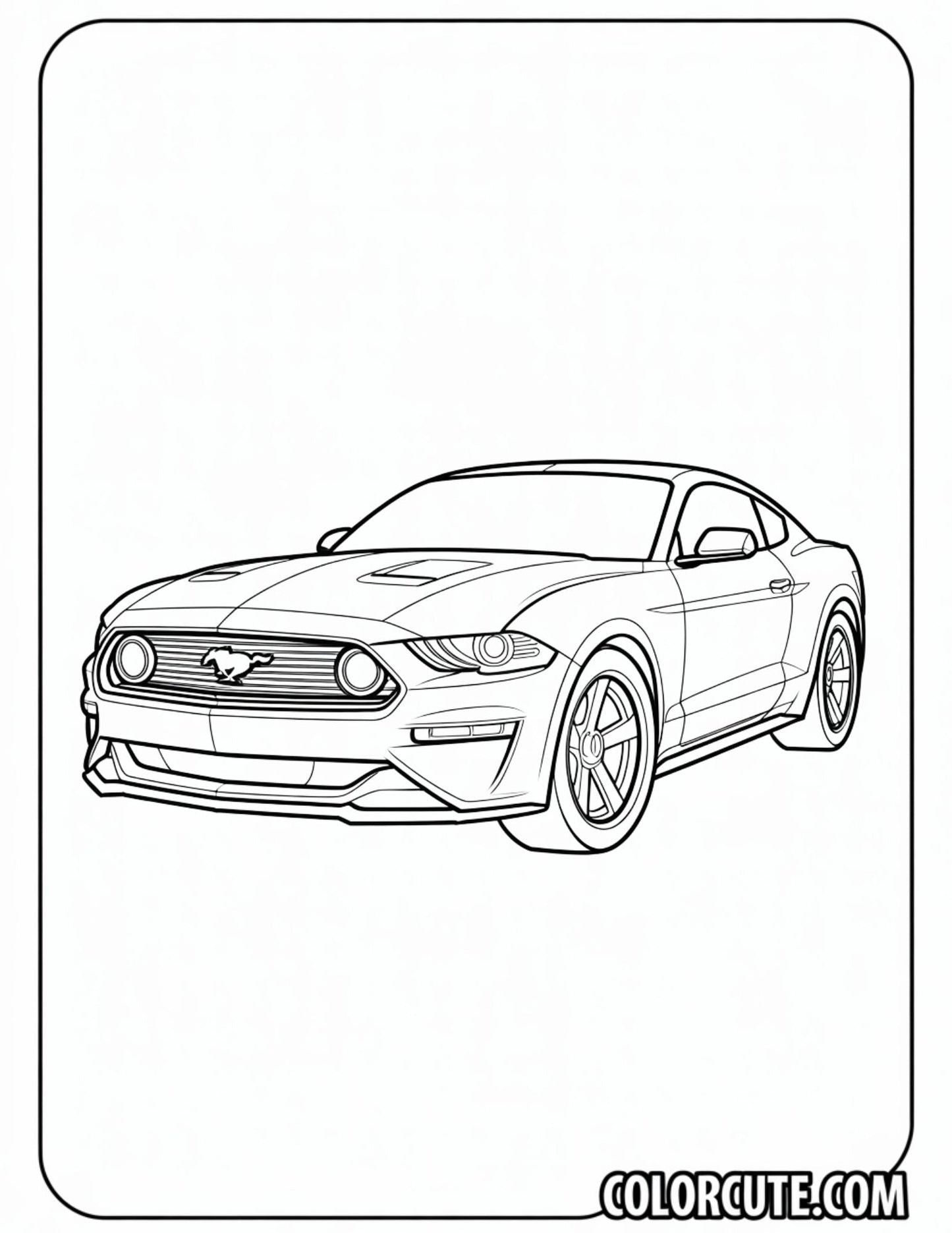 Mustang Car Coloring Page | Free PDF Printables