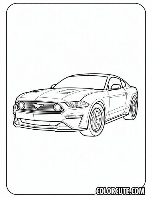 Mustang Car Coloring Page | Free PDF Printables