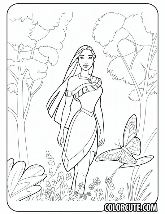 Nature Pocahontas Coloring Pages | Free PDF Printables