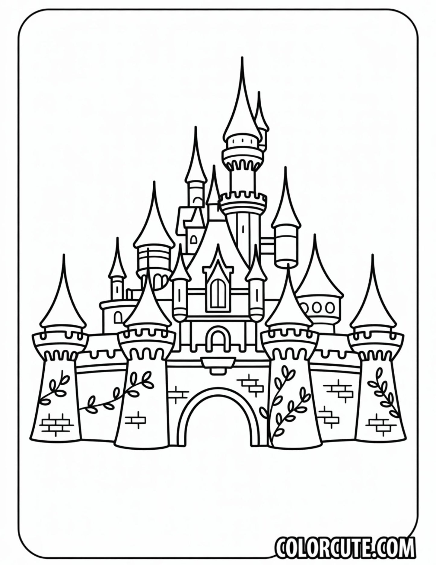 Sleeping Beauty Castle Coloring Page | Free PDF Printables