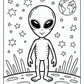 Space Alien Coloring Pages Free PDF Printables