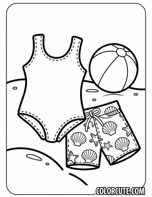 Swimming Suit Coloring Pages | Free PDF Printables