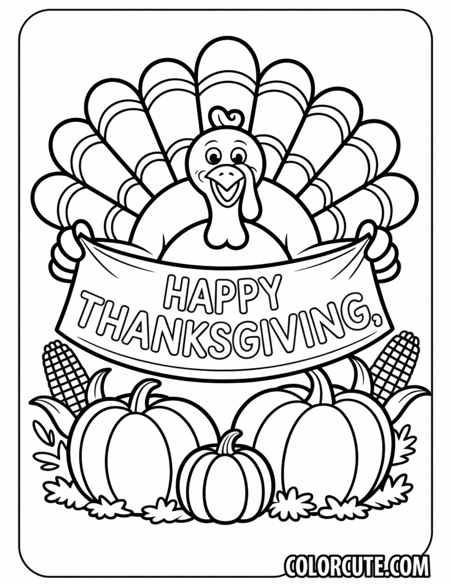 Thanksgiving Turkey Coloring Pages | Free PDF Printables