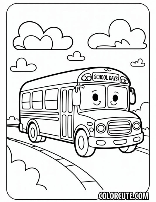 Bus Preschool Coloring Page | Free PDF Printables