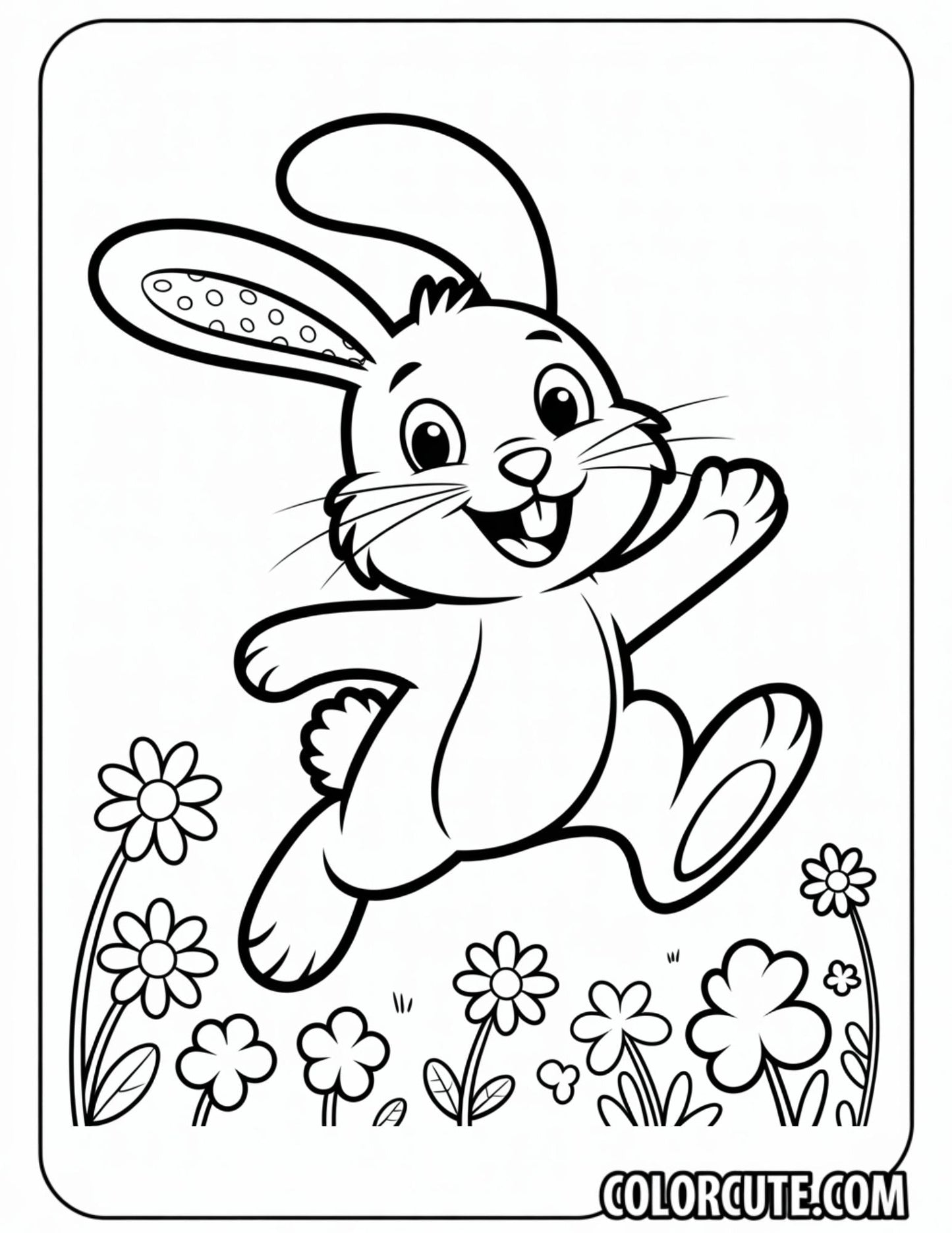 Cartoon Bunny Coloring Page – Free PDF Printables
