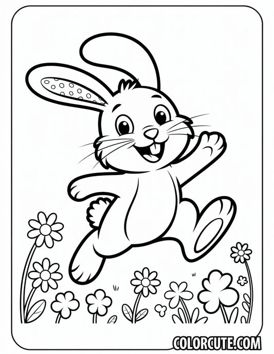 Cartoon Bunny Coloring Page – Free PDF Printables