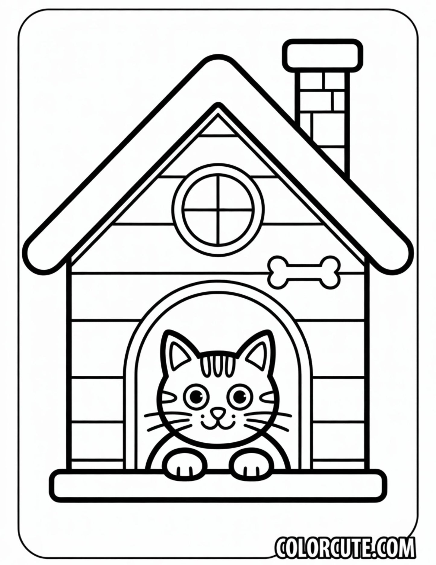 Cat House Coloring Pages | Free PDF Printables