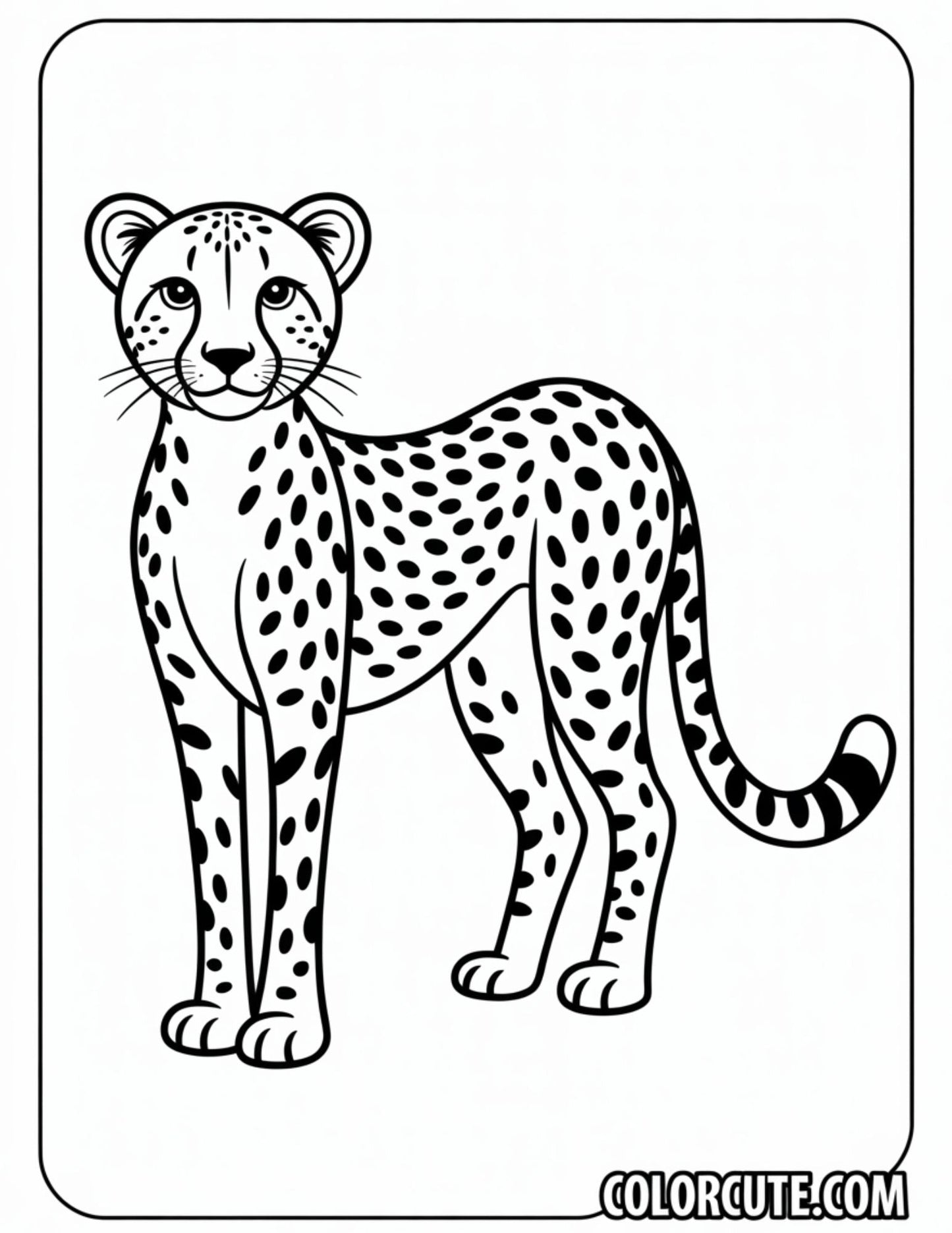 Cheetah Prowling Coloring Pages | Free PDF Printables